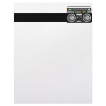 retro boombox ghetto blaster graphic custom letterhead
