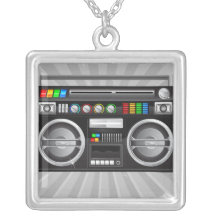 retro boombox ghetto blaster graphic custom jewelry
