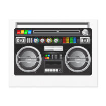 retro boombox ghetto blaster graphic post card