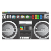 retro boombox ghetto blaster graphic round stickers