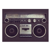 Retro Boombox Ghetto Blaster Music business card