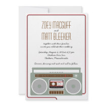 Retro Boombox Indie Mixtape Wedding (Red / Black)