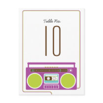 Retro Boombox Indie Wedding (Purple / Lime) Table