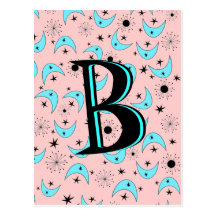 Retro Boomerang Starburst Postcard