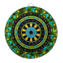 Retro Boomerangs Dartboard With Darts