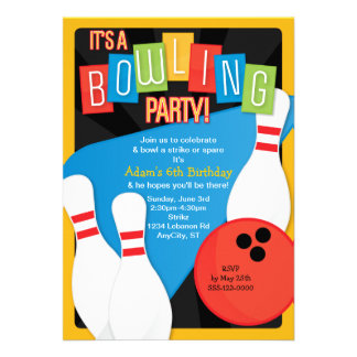 Bowling Birthday Party Invitations on Bowling For Kids Invites  293 Bowling For Kids Invitation Templates