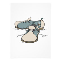 retro bowling shoes design custom invitation
