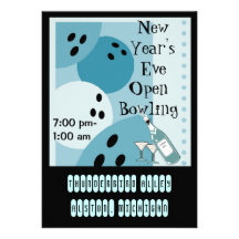 Retro Bowling Themed Party Invitations Jukebox-Key