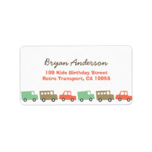 Retro Boy's Toys Fun Transport Birthday Address La Personalized Address Labels