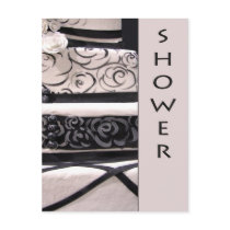 Retro bridal shower postcard invitation