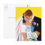 Retro Bride and Groom, You May Now Kiss the Bride Postcard