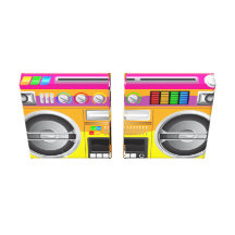 retro bright colours ghetto blaster boom box canvas print