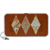 Retro Brown and Caramel Diamonds iPhone Speaker
