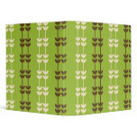 Retro Brown and Cream Leaves on Green binders