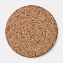 Retro Brown Boomerang Refrigerator Magnets