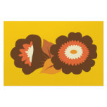 Retro Brown Flowers stationery