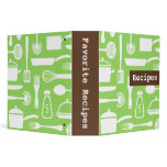 Retro brown green kitchen recipe binder organizer