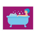 Retro Bubble Bath Girl postcards