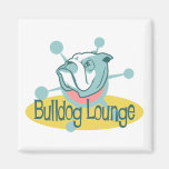 Retro Bulldog Lounge Refrigerator Magnet