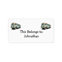 retro bus motor coach address labels