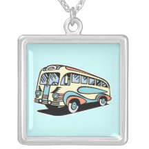 retro bus motor coach necklace