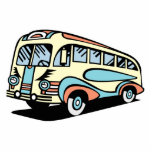 retro bus motor coach photo sculptures