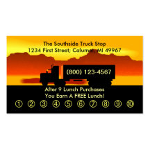 Retro Business Punch Cards business OTR Trucking Business Card