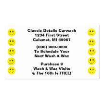 Retro Business Punch Cards Happy Face Smiling Dots Business Card Templates