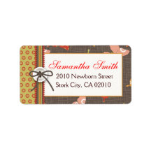 Retro Butterflies Address Label