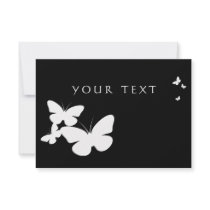 retro butterflies : black and white invitations