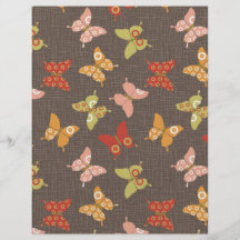 Retro Butterflies Dual-sided Scrapbook Paper Custom Flyer