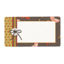 Retro Butterflies Name Tag Personalized Shipping Label