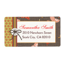 Retro Butterflies Shipping Label
