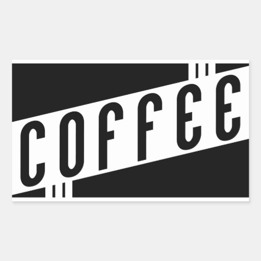 rétro café autocollant en rectangle