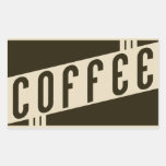 rétro café sticker en rectangle