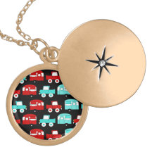 Retro Camping Trailer Turquoise Red Vintage RV Custom Jewelry