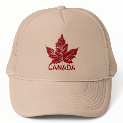 Retro Canada Souvenir Cap Canada Maple Leaf Caps Trucker Hats by artist_kim_hunter