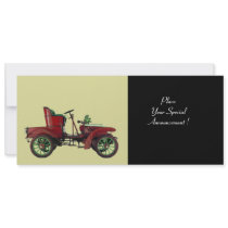 RETRO CAR , AUTO RESTORATION ,black Personalized Invitations
