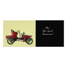 RETRO CAR , AUTO RESTORATION ,black Personalized Invitations