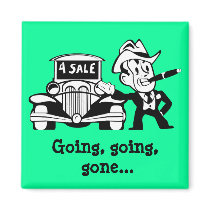 Retro Car Salesman Guy Fridge Magnets