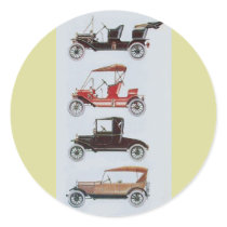 RETRO CARS 2- Auto repair automotive brown yellow Round Sticker