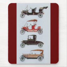 RETRO CARS 2 , AUTO RESTORATION grey brown red Mousepad