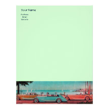 RETRO CARS - Auto repair automotive ,blue yellow Custom Letterhead