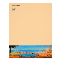 RETRO CARS - Auto repair automotive ,blue yellow Letterhead