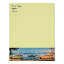 RETRO CARS - Auto repair automotive ,blue yellow Custom Letterhead