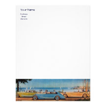RETRO CARS - Auto repair automotive ,blue yellow Letterhead Design