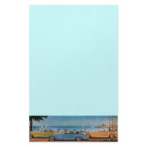 RETRO CARS - Auto repair automotive ,blue yellow Custom Stationery