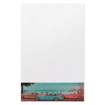 RETRO CARS - Auto repair automotive ,blue yellow Personalized Stationery