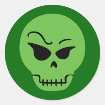 Retro Cartoon Skull Stickers