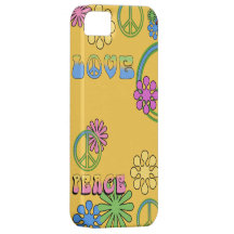 Rétro cas de l'iPhone 5 de paix d'amour d'amusemen Coques iPhone 5 Case-Mate